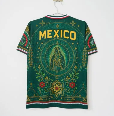 Mexico 2026 Green Virgin of Guadalupe and Aztec Pattern Special Edition Jersey
