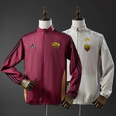 AS Roma Red and Beige Reversible Windbreaker S-2XL