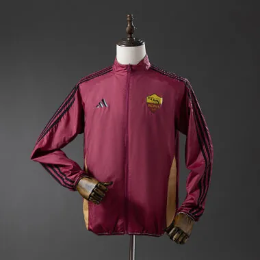 AS Roma Red and Beige Reversible Windbreaker (S-2XL)