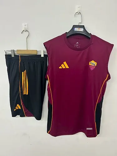 AS Roma 2025/26 Red Sleeveless Training Suit S-3XL