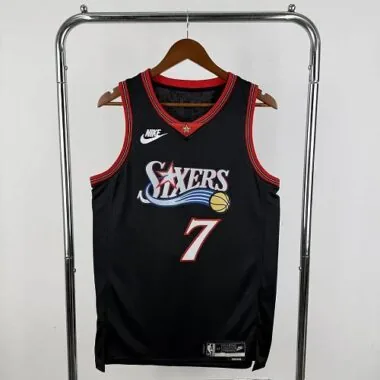 Philadelphia 76ers 2026 Black Retro No. 7 Jaylen Brown NBA Jersey