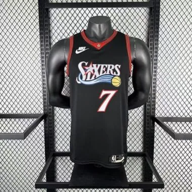 Philadelphia 76ers 2026 Black Retro No. 7 Jaylen Brown NBA Jersey