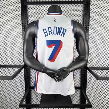 Philadelphia 76ers 2026 White Statement Edition No. 7 Jaylen Brown NBA Jersey