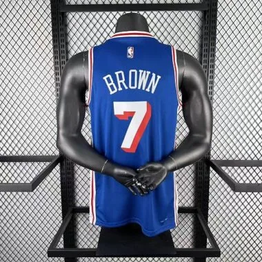 Philadelphia 76ers 2026 Blue Statement Edition No. 7 Jaylen Brown NBA Jersey