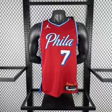 Philadelphia 76ers 2026 Red Statement Edition No. 7 Jaylen Brown NBA Jersey