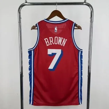 Philadelphia 76ers 2026 Red Statement Edition No. 7 Jaylen Brown NBA Jersey
