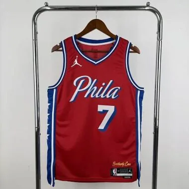 Philadelphia 76ers 2026 Red Statement Edition No. 7 Jaylen Brown NBA Jersey