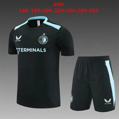 Feyenoord 2026/27 Black Training Kids Kit Sizes 16-28