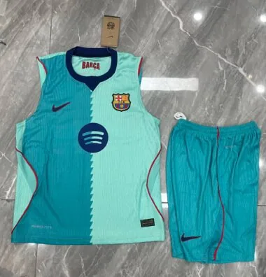 Barcelona 2026/27 Teal Third Sleeveless Training Kit S-2XL
