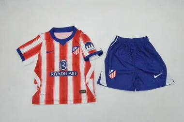 Kids kit Atletico Madrid 2026/27 Home Player Version Soccer Jersey Size 16-28