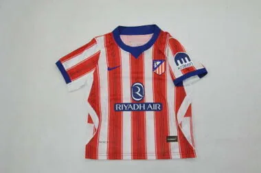 Kids Kit Atletico Madrid 2026/27 Home Player Version Soccer Jersey (Size 16-28)