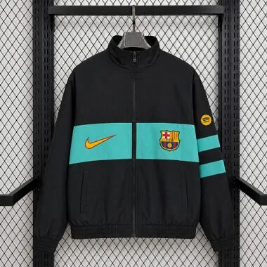 Barcelona 2026/27 Retro Model Black and Blue Windbreaker Size S-2XL