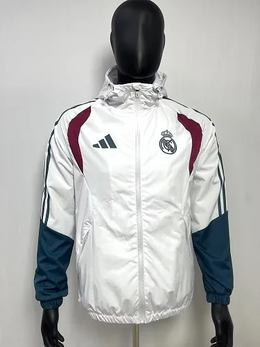 Real Madrid 2026/27 White with green red windbreaker S-2XL