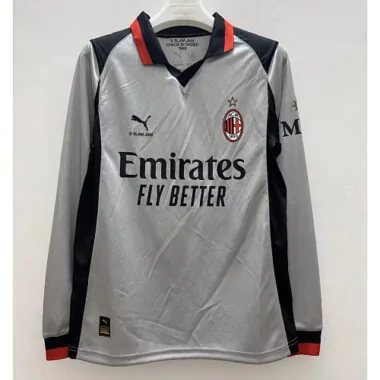 AC Milan 2025/26 Gray Fourth Long Sleeve Jersey S-2XL