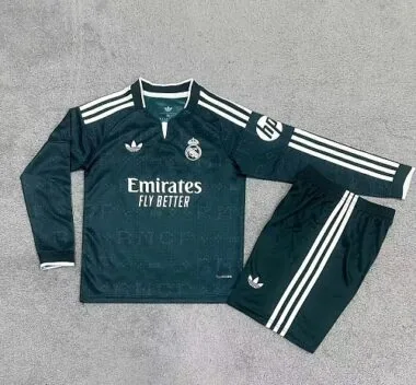 Real Madrid 2026/27 Away Long Sleeve Kids Kit 16-28