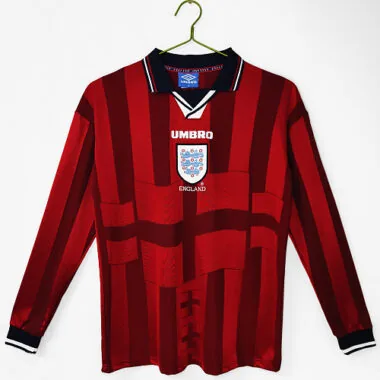 England 1998 Away Long Sleeve Retro Jersey S-2XL
