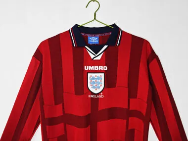 England 1998 Away Long Sleeve Retro Jersey (S-2XL)