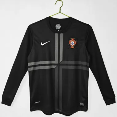 Portugal 2012 Away Black Long Sleeve Retro Jersey S-2XL