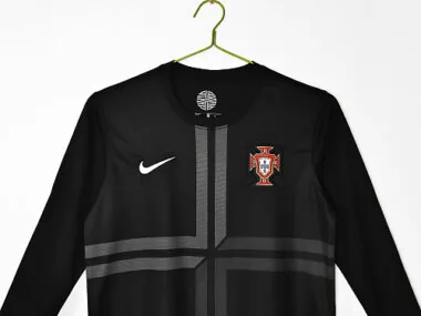 Portugal 2012 Away Black Long Sleeve Retro Jersey (S-2XL)