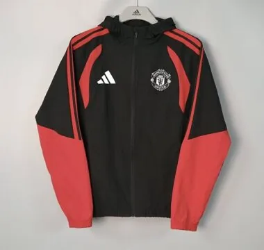Manchester United 2026/27 Black and Red Windbreaker S-3XL