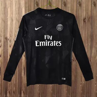 Paris Saint-Germain 2017/18 Third Black Long Sleeve Retro Jersey (S-2XL)