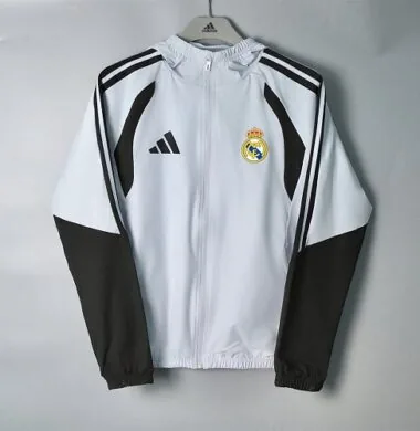 Real Madrid 2026/27 Black and White Windbreaker S-2XL