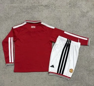 Manchester United 2026/27 Home Long Sleeve Kids Kit 16-28