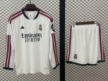 Real Madrid 2026/27 Home Long Sleeve Jersey and Shorts Set S-2XL