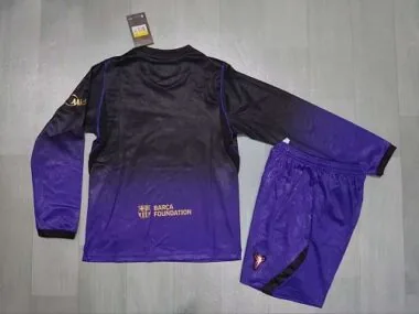 Kid Kit Barcelona 2026/27 Away Long Sleeve Soccer Jersey (Size 16-28)
