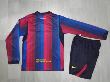 Kid Kit Barcelona 2026/27 Home Long Sleeve Soccer Jersey (Size 16-28)
