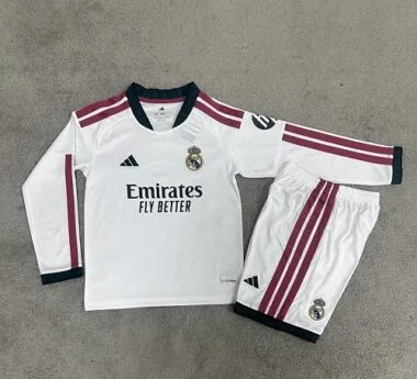Real Madrid 2026/27 Home Long Sleeve Kids kit Jerseys SIZE 16-28