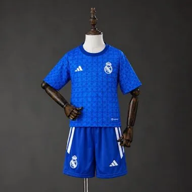 Real Madrid 2026/27 Blue Training Kids Kit Size 16-28