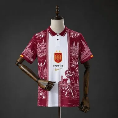 Spain 2026 Red and White Polo S-XXL