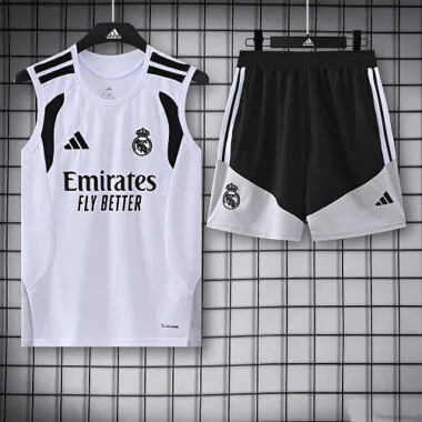 Real Madrid 2026/27 White And Black Vest Suit Size S-2XL