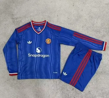 Manchester United 2026/27 Away Long Sleeve Kid Kits 16-28