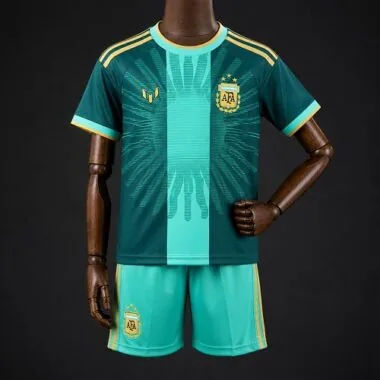 Kids Argentina 2026 Messi Farewell Commemorative Green Jersey 16-28