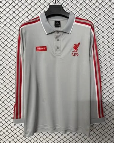 LLL 2026/27 Gray Retro Model Long Sleeve Soccer Jersey S-2XL