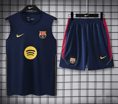 Barcelona 2026/27 Dark Blue Vest Suit Size S-2XL