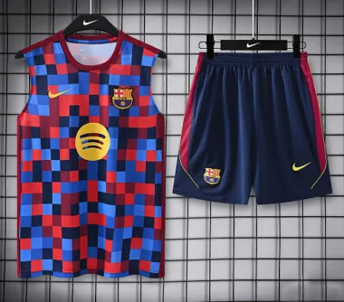 Barcelona 2026/27 Checkered Vest Suit Size S-2XL