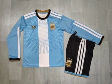Kids Argentina 2026 Messi Farewell Commemorative Long Sleeve Jersey 16-28