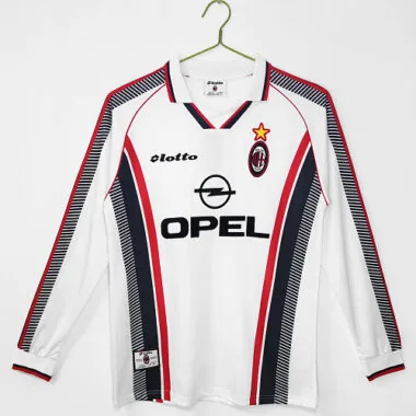 Retro AC milan 1997/98 away long sleeve soccer jerseys S-XXL