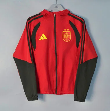 Spain 2026 Red And black Windbreaker Jacket S-3XL