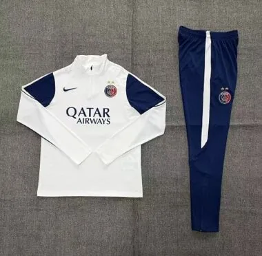 PSG 2026/27 White Half zipper training clothes Kid (Size 10-18)